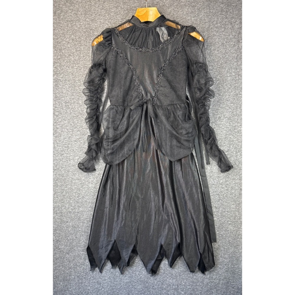 California Costumes Black Gothic Dark Princess Witch Dress Wednesday Girls Large